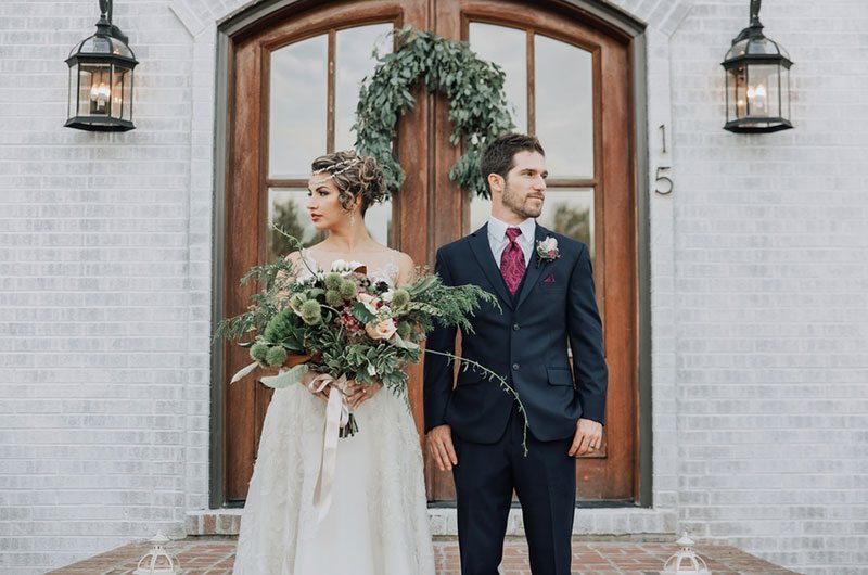 Gatsby Bride And Groom Outside