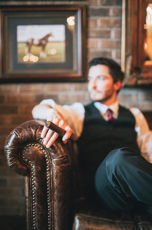 Hotel Shoot Groom With Cigar