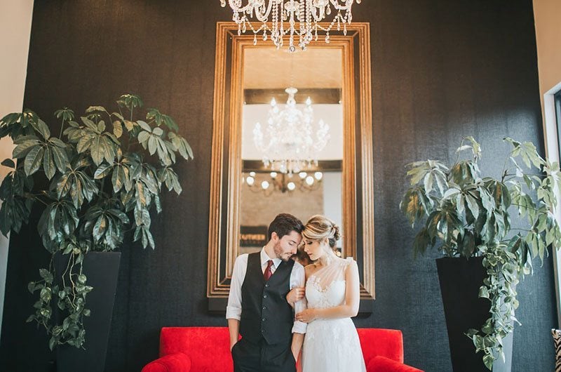 Hotel Bride And Groom By Mirror