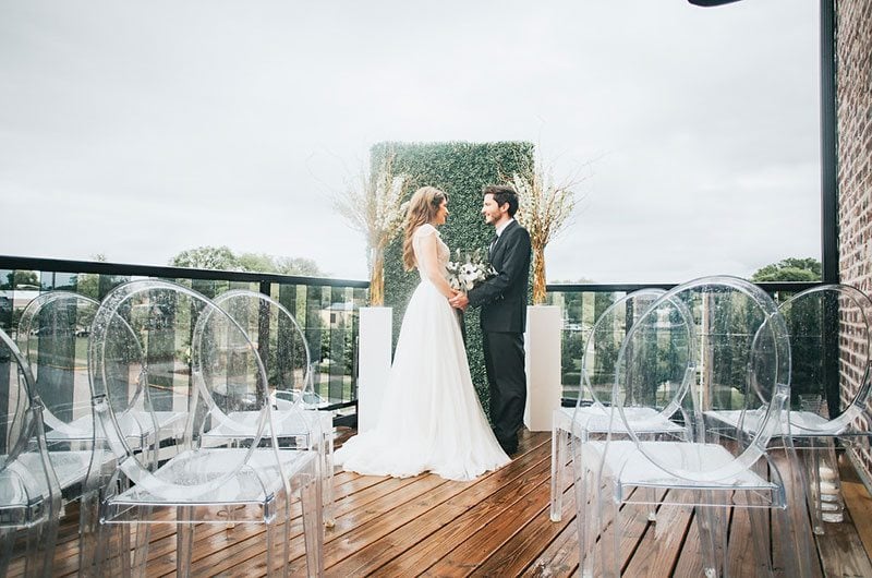 Hotel Bride And Groom Getting Married