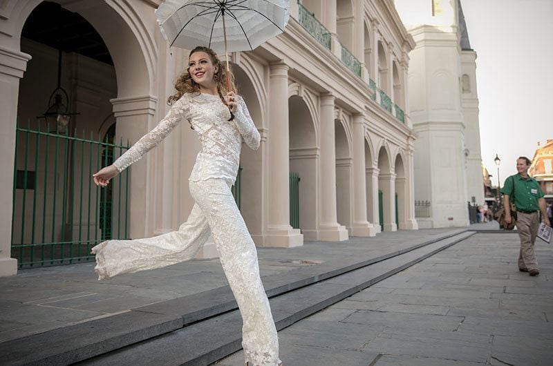 Olia Zavozina Lace Bridal Jumpsuit