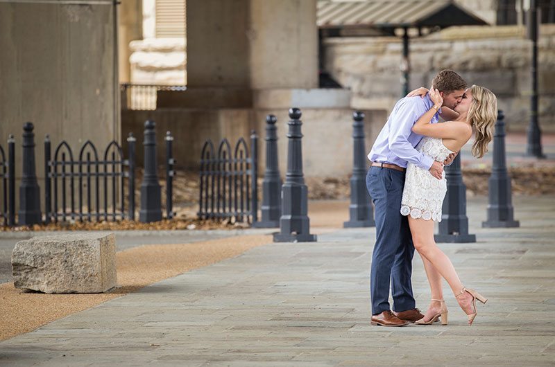 Proposal Kissing Outside