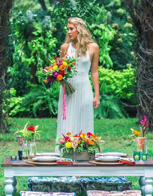 Southern Wedding Bride By Table