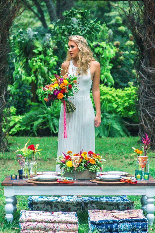 Southern Wedding Bride By Table