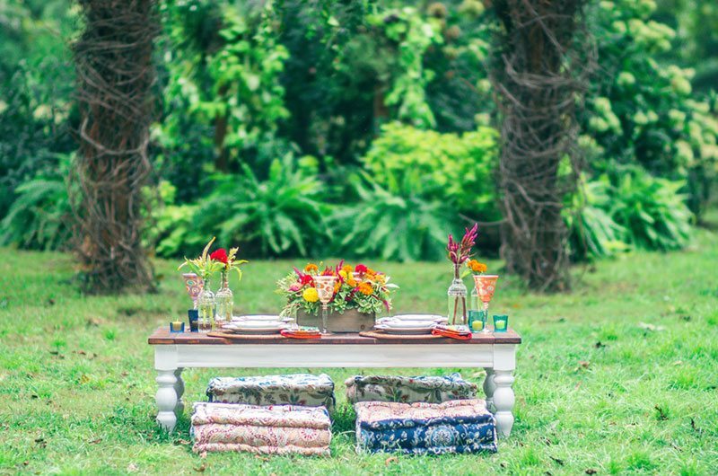 Southern Wedding Small Table With Cushions