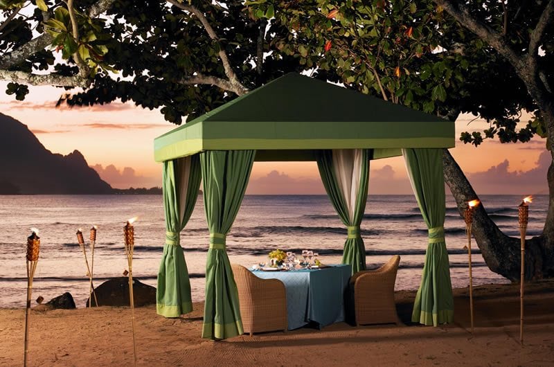 St Regis Princeville Hawaii Romantic Dinner Cabana