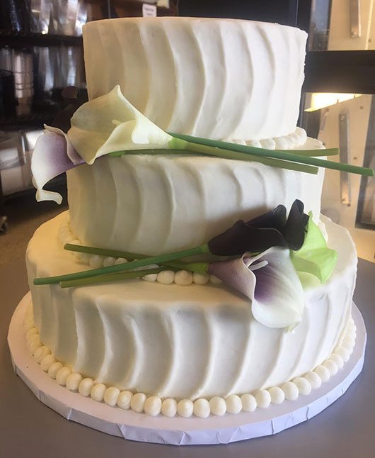 Sugartopia White Cake With Purple Flowers