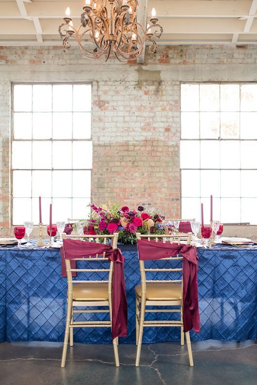 Vintage Copper Blue And Maroon Set Table