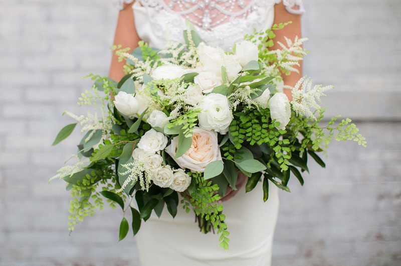 Winter Wonderland Bride Holding Flowers