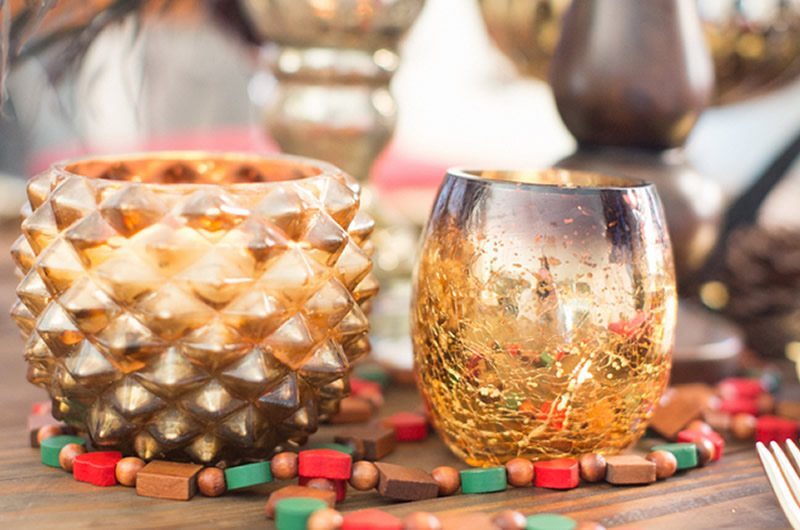 Christmas Table Inspiration Gold Votives