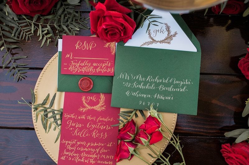 Christmas Wedding In Hawaii Invitations