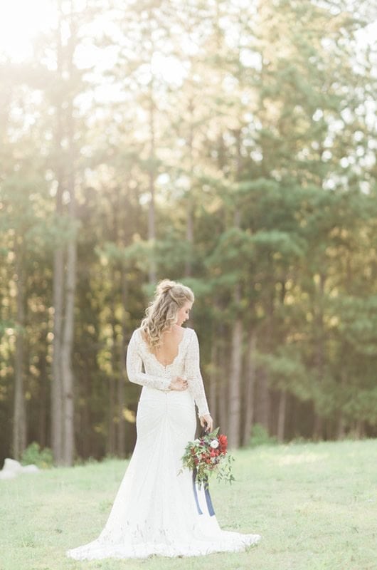 Eclectic Christmas Wedding Inspiration Christmas Back Of Dress