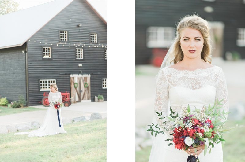 Eclectic Christmas Wedding Inspiration Christmas Bridal Portraits