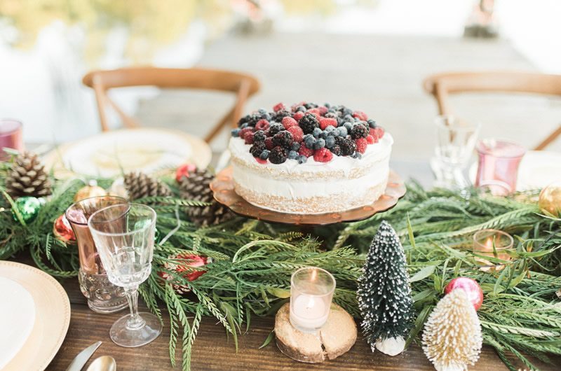 Eclectic Christmas Wedding Inspiration Christmas Cake