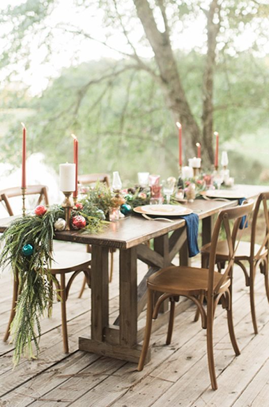 Eclectic Christmas Wedding Inspiration Christmas Full Table