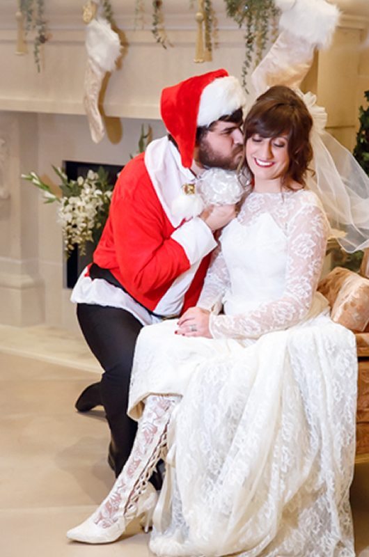 I Saw Mommy Kissing Santa Claus Groom Kissing Bride