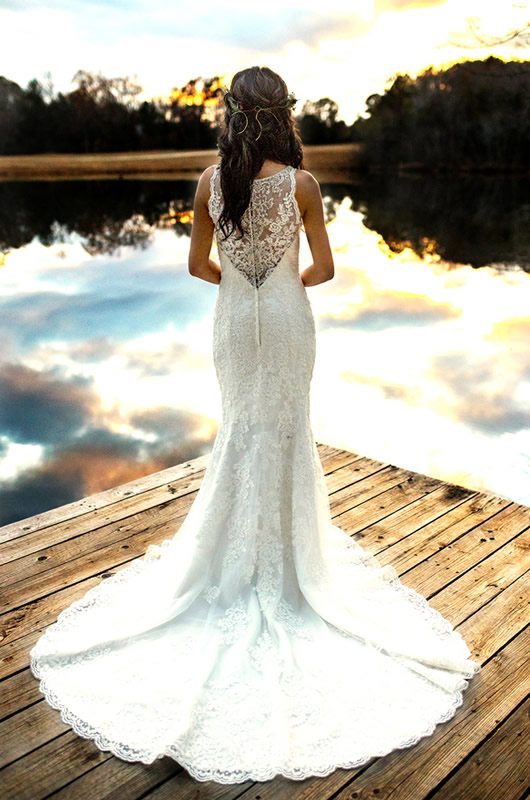 Perfect Christmas Wedding Inspiration Back Of Dress