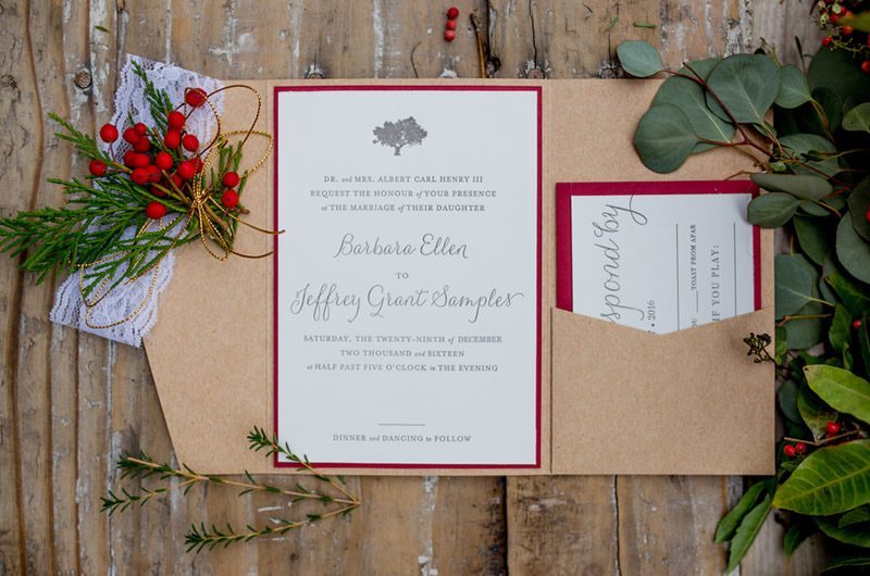 Perfect Christmas Wedding Inspiration Invitations