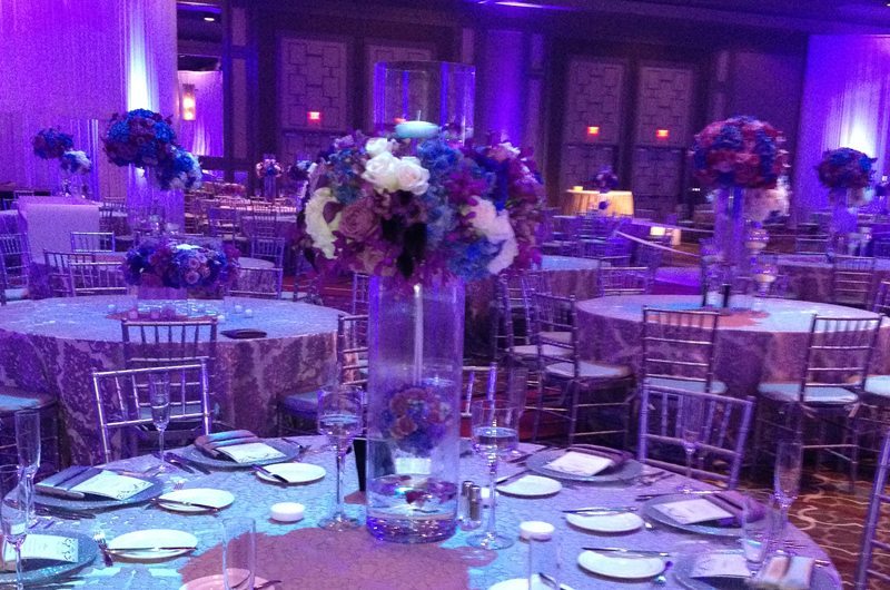 The Hyatt Regency New Orleans Empire Purple Wedding Tables