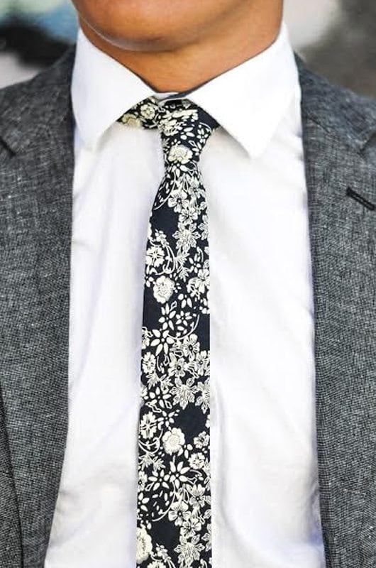 The Perfect Tie For Your Groom Navy Floral Tie
