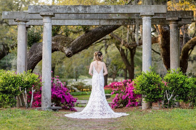 Colorful Outdoor Wedding Inspiration Brides Train