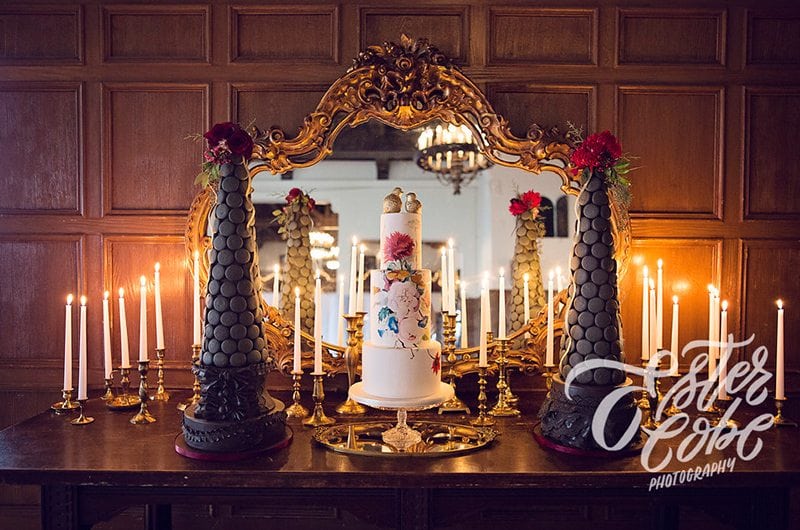 European Winter Wedding Inspiration Cake Table