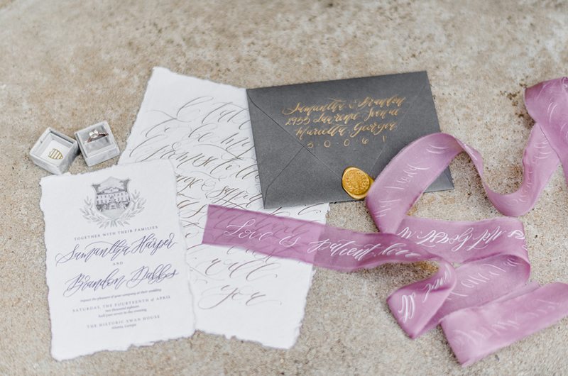 Fabulous Wedding Inspiration At The Swan House Invitations