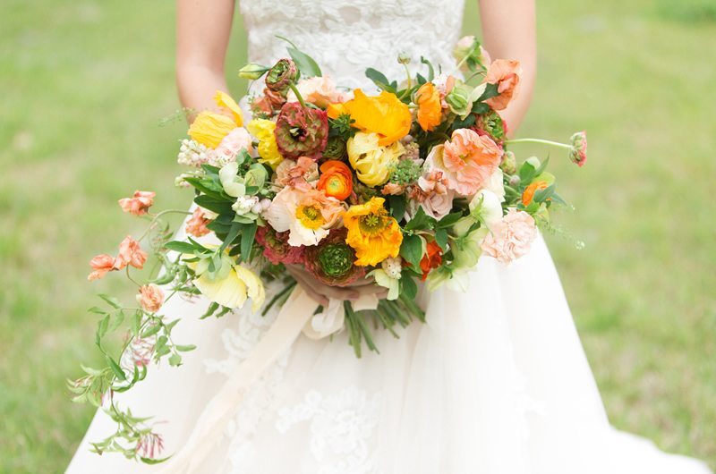 Pops Of Color Summer Wedding Inspiration Bouquet