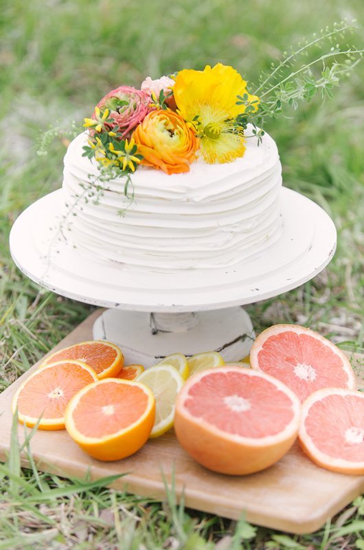 Pops Of Color Summer Wedding Inspiration Cake