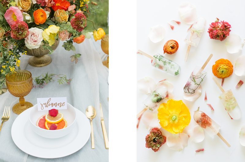 Pops Of Color Summer Wedding Inspiration Food