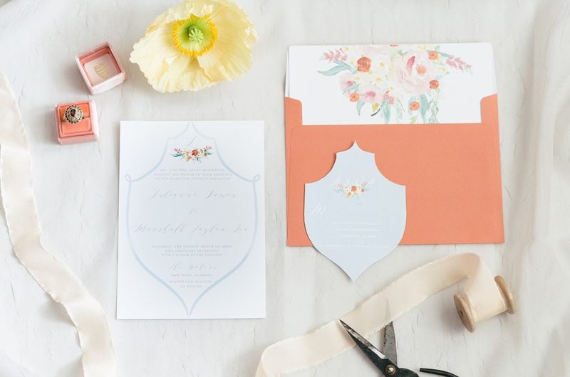 Pops Of Color Summer Wedding Inspiration Invitation Suite