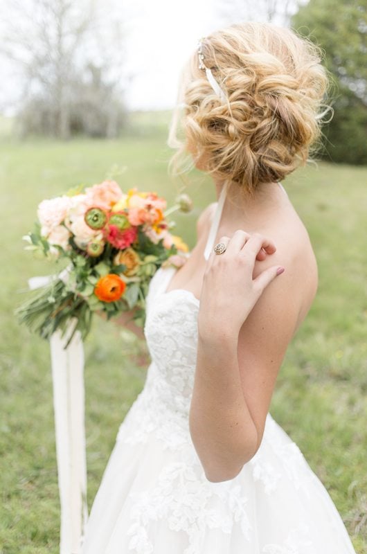 Pops Of Color Summer Wedding Inspiration Wedding Hair