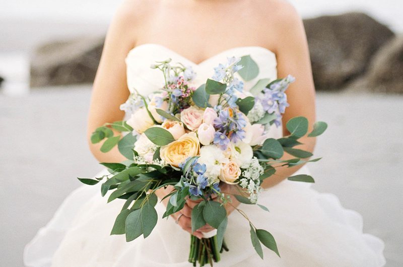 Romantic Beach Bridal Portraits Bouquet Deatils