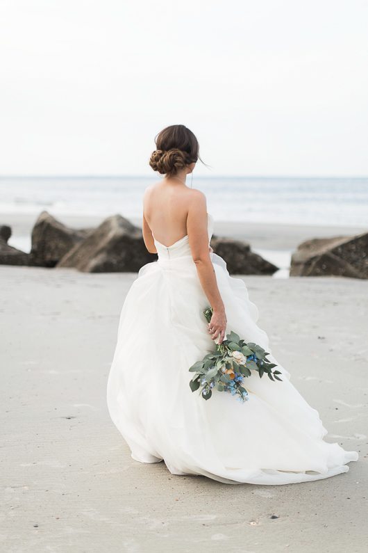 Romantic Beach Bridal Portraits Bride