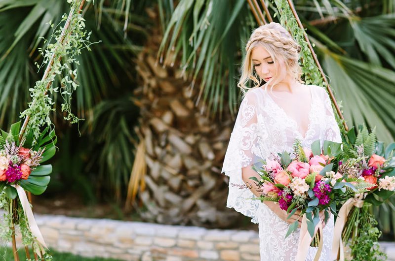 Tropical Texas Wedding Inspiration Bridal Hair