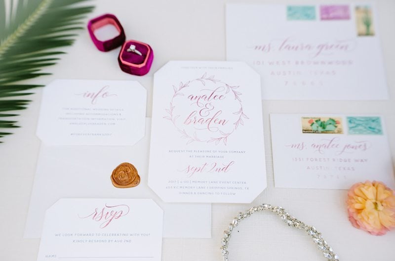 Tropical Texas Wedding Inspiration Invitations