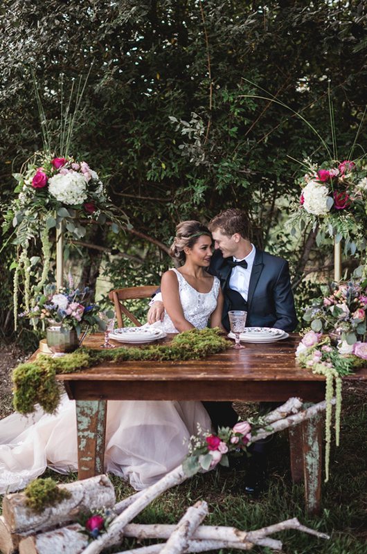 Woodland Fairytale Wedding Inspiration Bridal Table