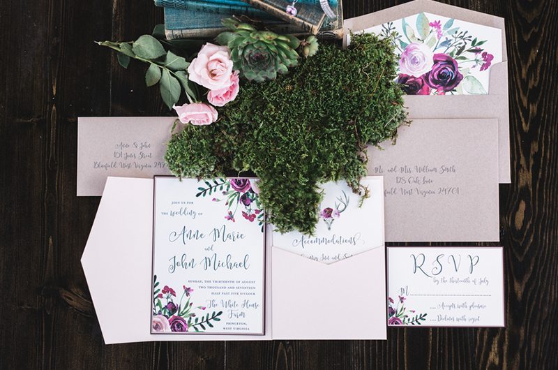 Woodland Fairytale Wedding Inspiration Invitations