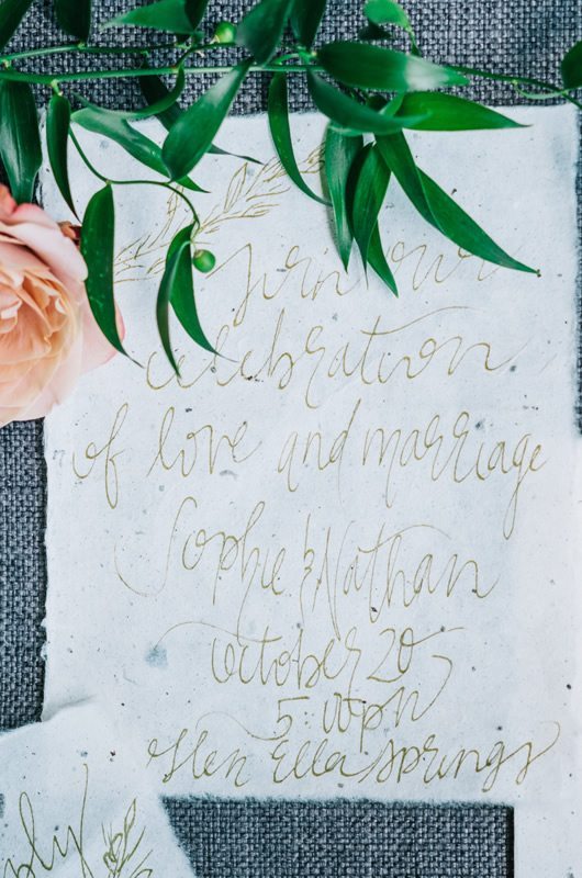 French Country Wedding Inspiration Calligraphy
