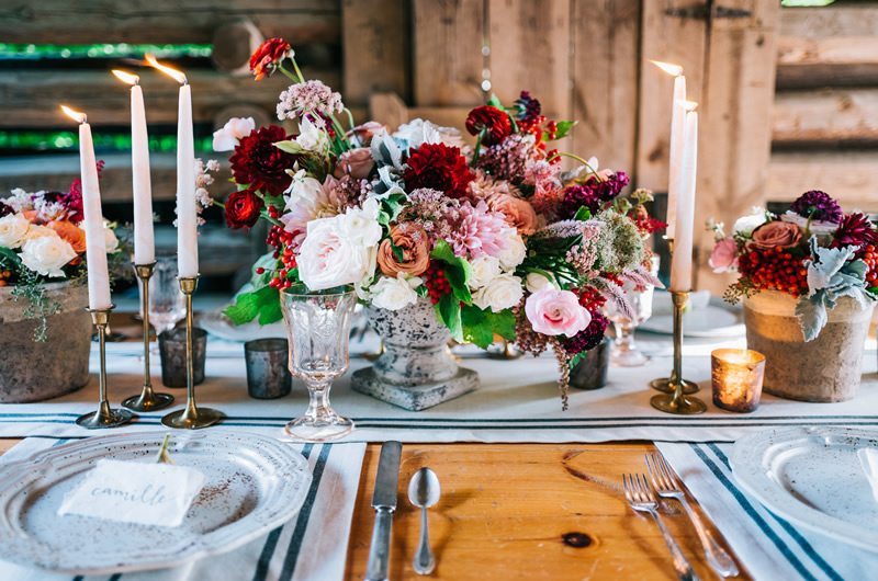 French Country Wedding Inspiration Centerpiece