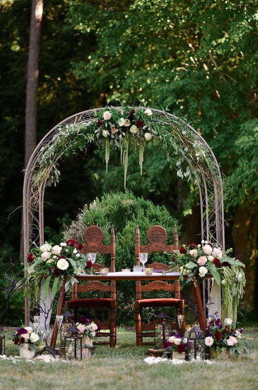Romantic Backyard Wedding Inspiration Bridal Table