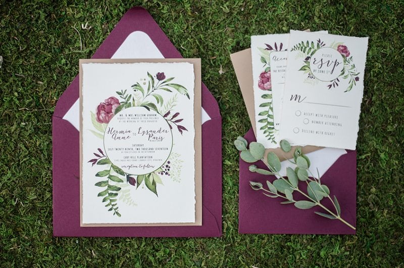 Romantic Backyard Wedding Inspiration Invitations
