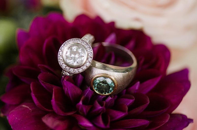 Romantic Backyard Wedding Inspiration Rings