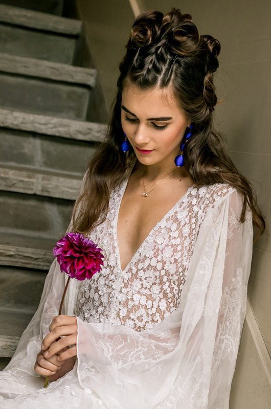 Spanish Inspired Wedding Dress Hair