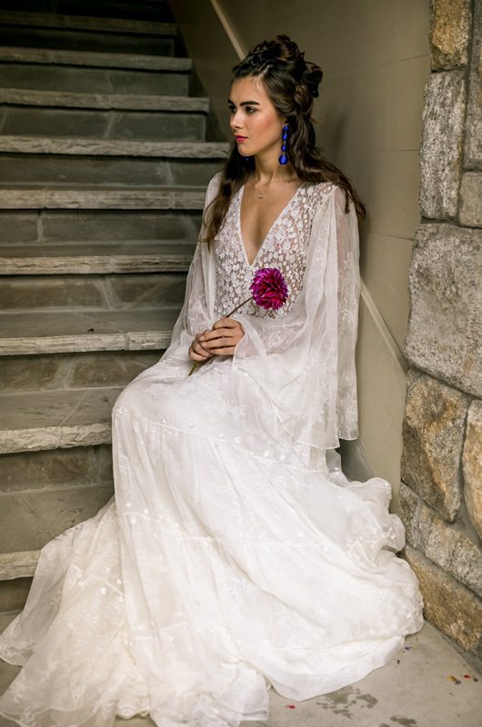 Spanish Inspired Wedding Dress Sitting