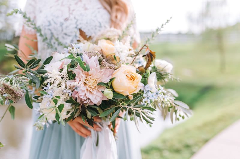 Blue Wedding Details Inspiration Bouquet