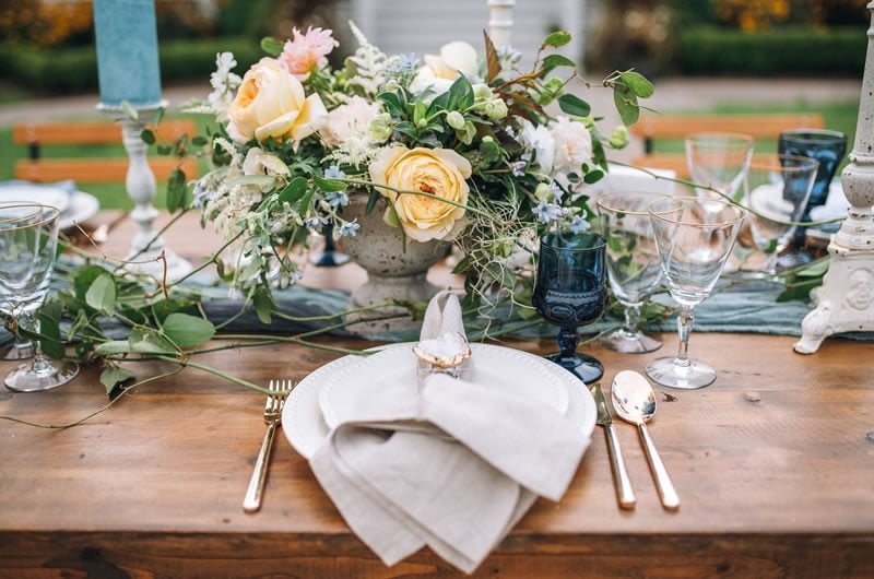 Blue Wedding Details Inspiration Place Setting