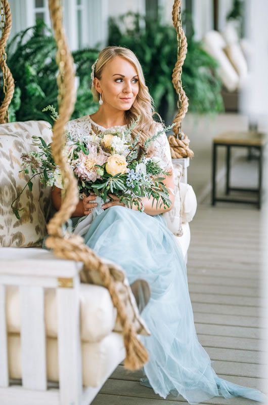 Blue Wedding Details Inspiration Swing