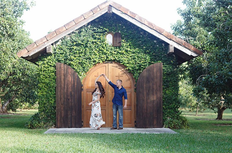 Cozy Country Engagement Session Couple Dancing