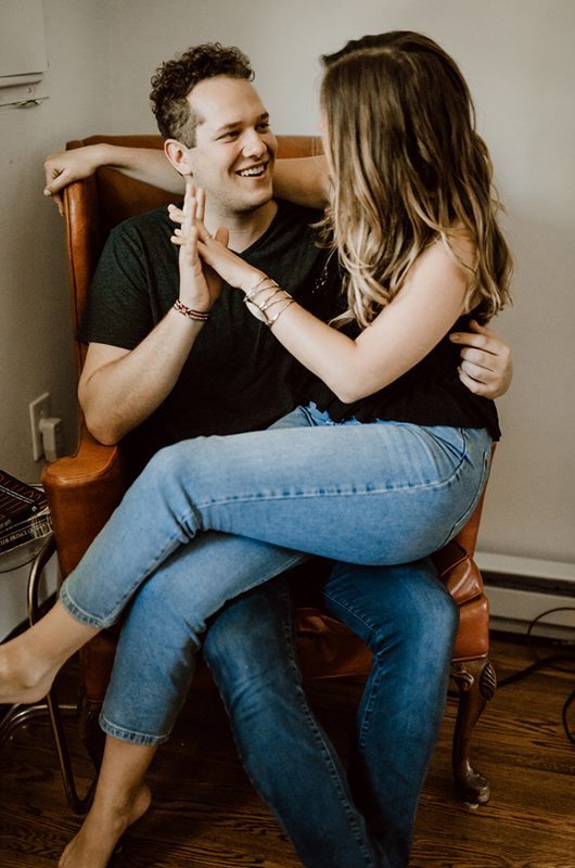 Unique Nashville Engagement Couple In Chair